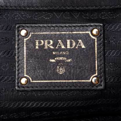 Prada Soft Calf Shopping Tote Black 5 of 12