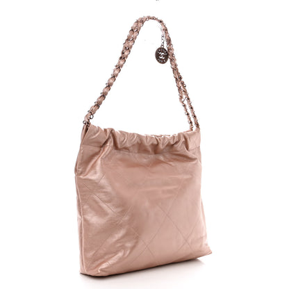 Chanel Metallic Calfskin Quilted Small Chanel 22 Pink 4 of 12
