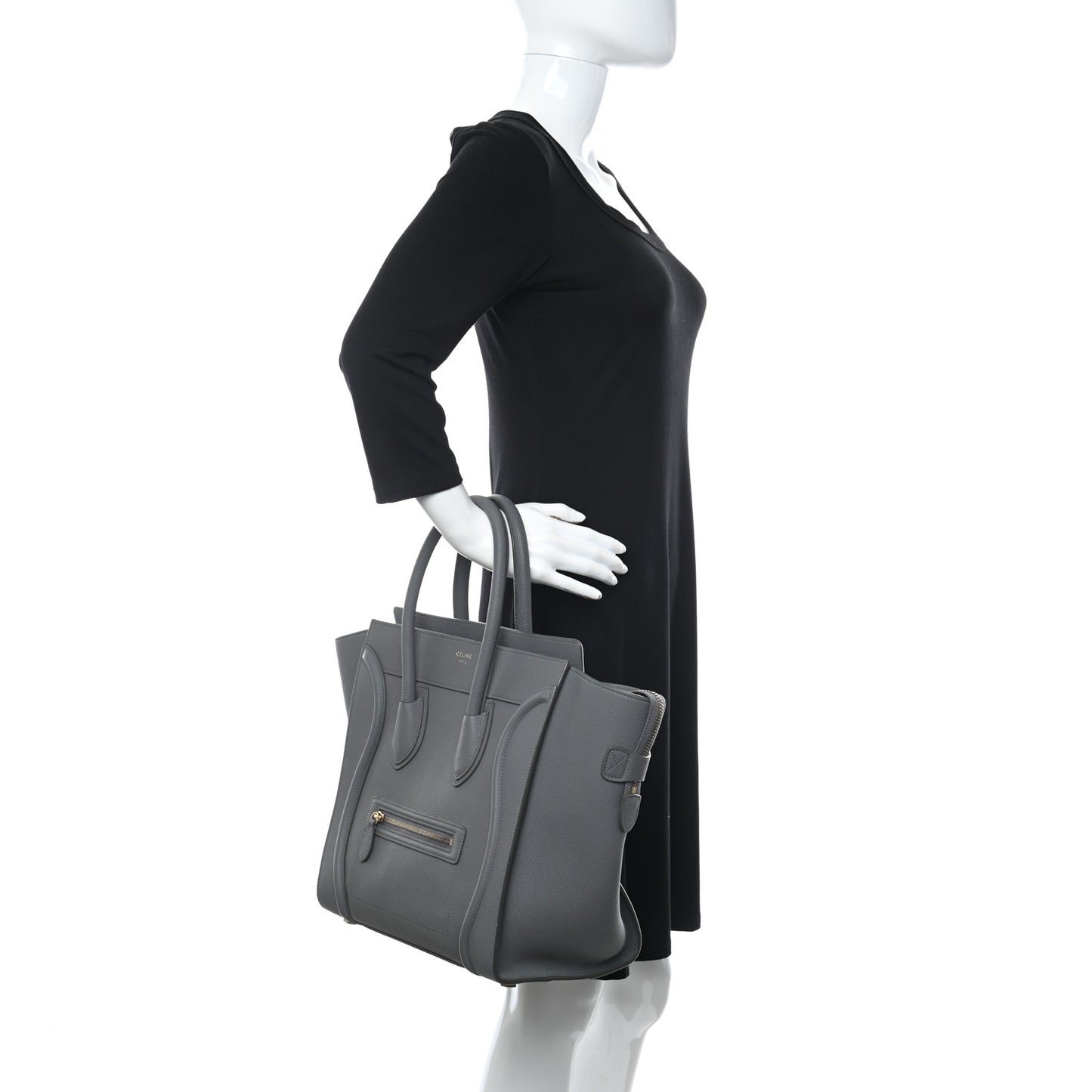 Drummed Calfskin Mini Luggage Kohl