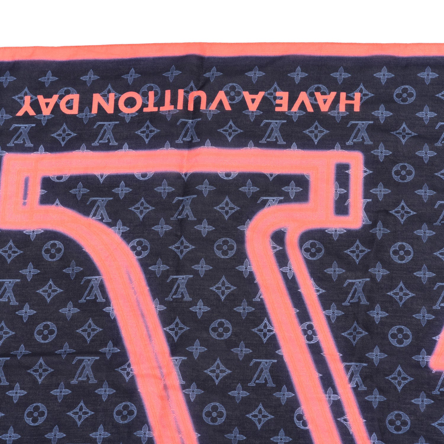 Louis Vuitton Silk Monogram Upside Down Scarf Marine 2 of 4