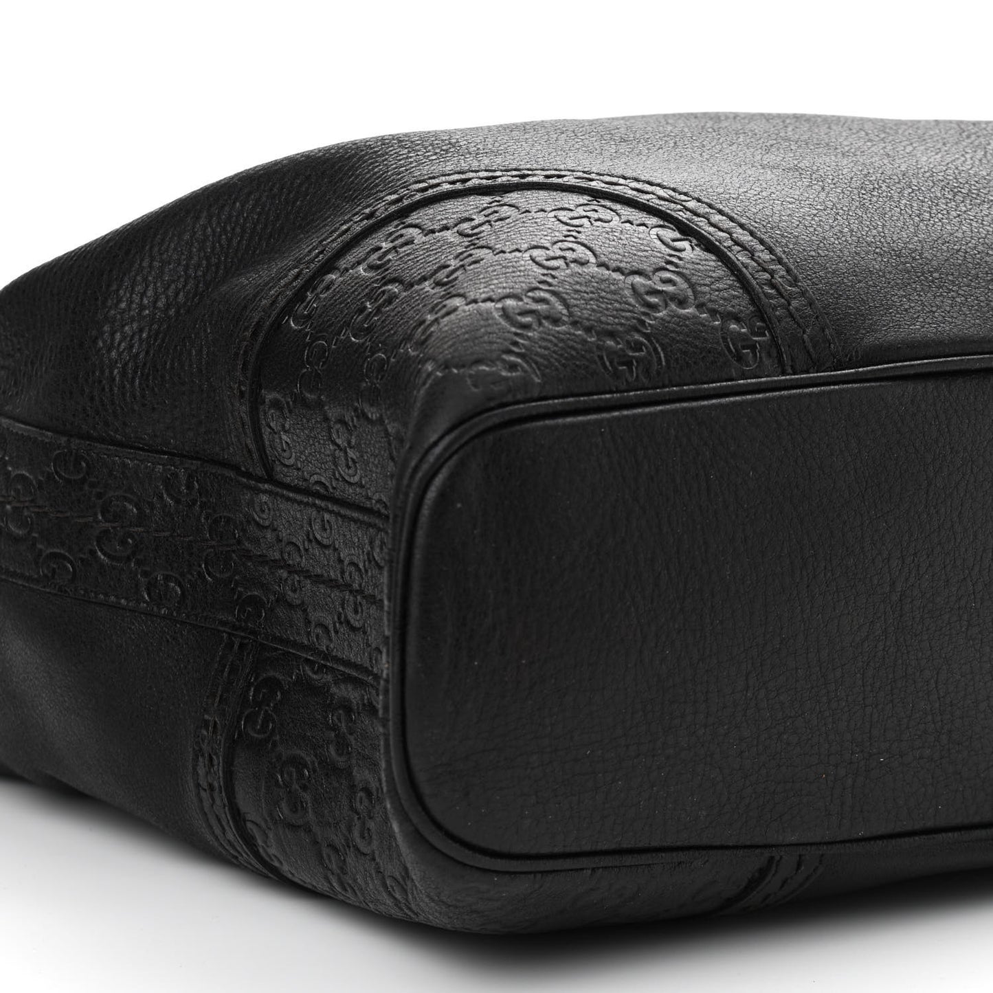 Calfskin Guccissima Trim Large Signoria Hobo Black