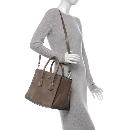 Prada Glace Calf Twin Pocket Tote Argilla 2 of 10