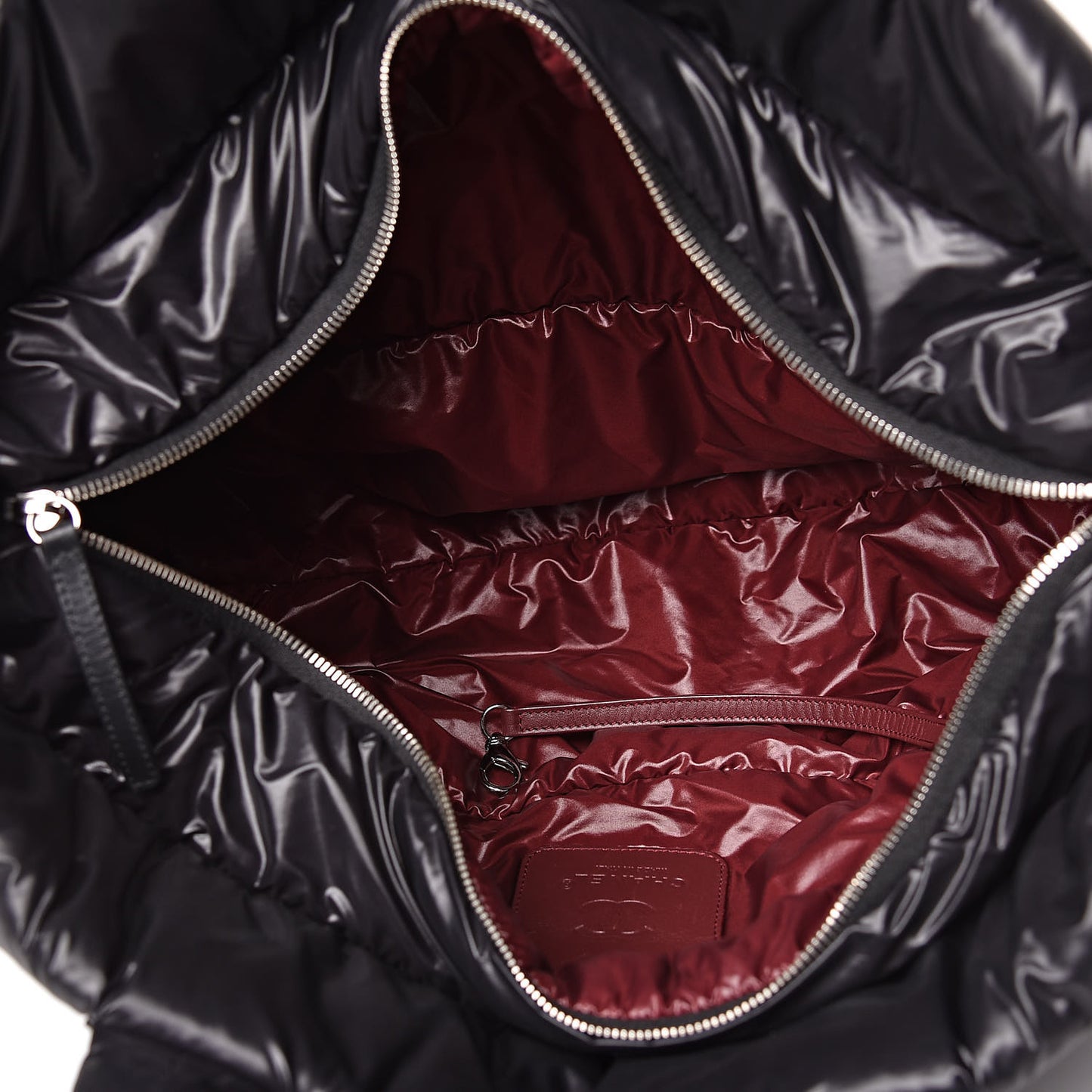 Nylon Quilted Large Coco Cocoon Tote Black