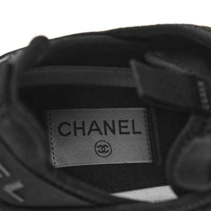 Chanel Velvet Calfskin Mixed Fibers CC Sneakers 40 Black 6 of 8
