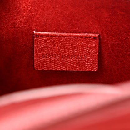 Alexander McQueen Calfskin Lizard Embossed Mini Heroine Scarlet 6 of 14