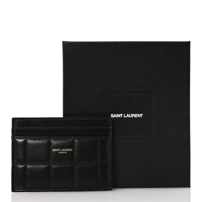 Saint Laurent Lambskin Carre Quilted Gaby Card Case Black 10 of 10