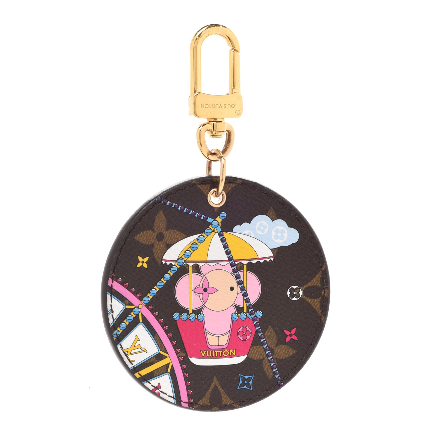 Monogram 2020 Christmas Animation Big Wheel Bag Charm Key Ring Rose Ballerine