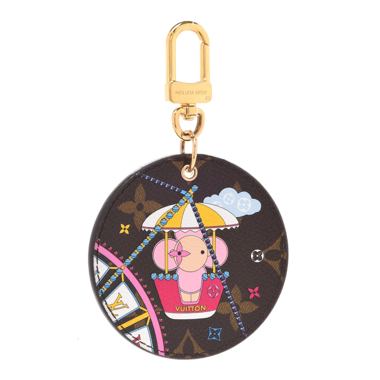 Louis Vuitton Monogram 2020 Christmas Animation Big Wheel Bag Charm Key Ring Rose Ballerine 1 of 5