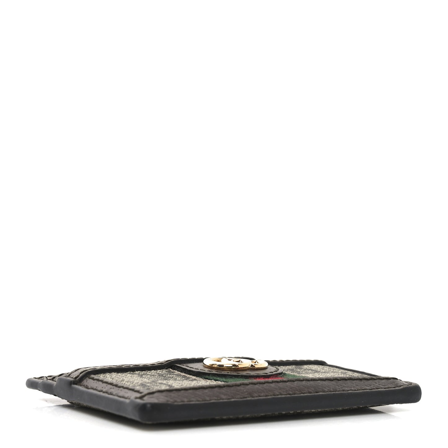 GG Supreme Monogram Ophidia Card Holder Brown