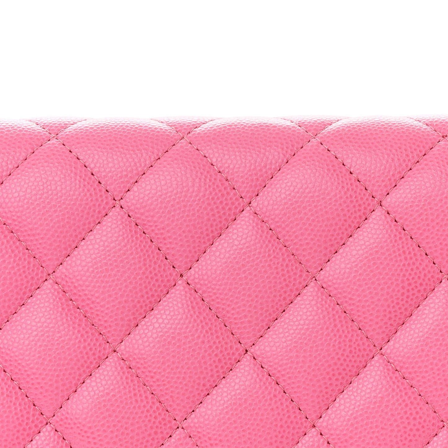 Caviar Quilted Flap Clutch Pink