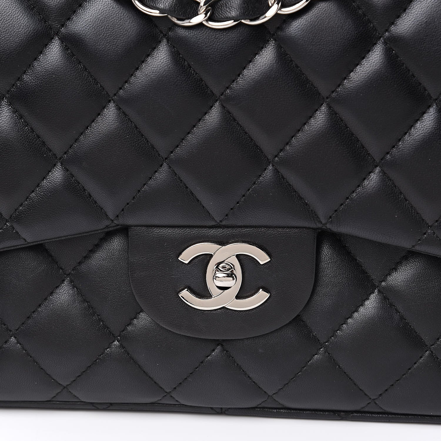 Chanel Lambskin Quilted Jumbo Single Flap Black 10 of 16