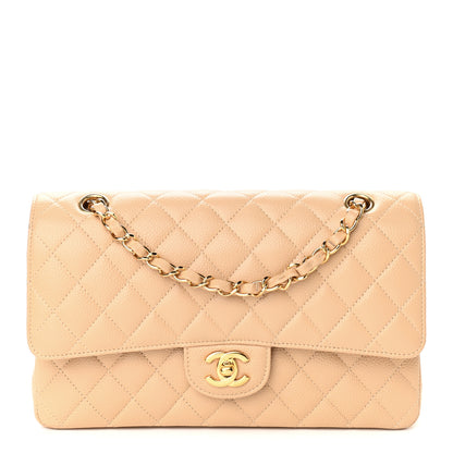 Chanel Caviar Quilted Medium Double Flap Light Beige 1 of 9