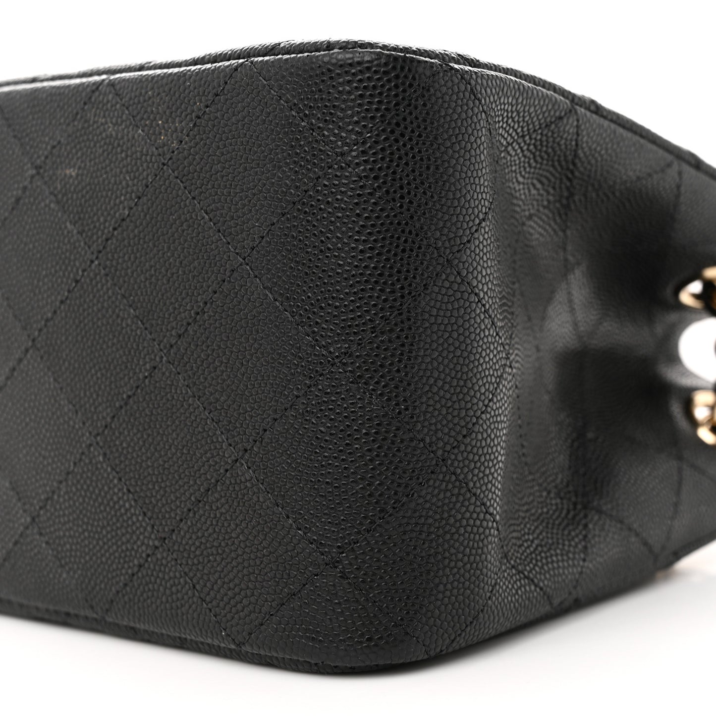 Caviar Quilted Mini Bucket Bag Black