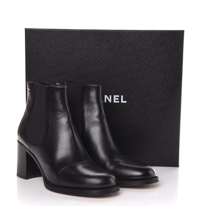 Chanel Glazed Calfskin Short Boots 39 Black 10 of 13