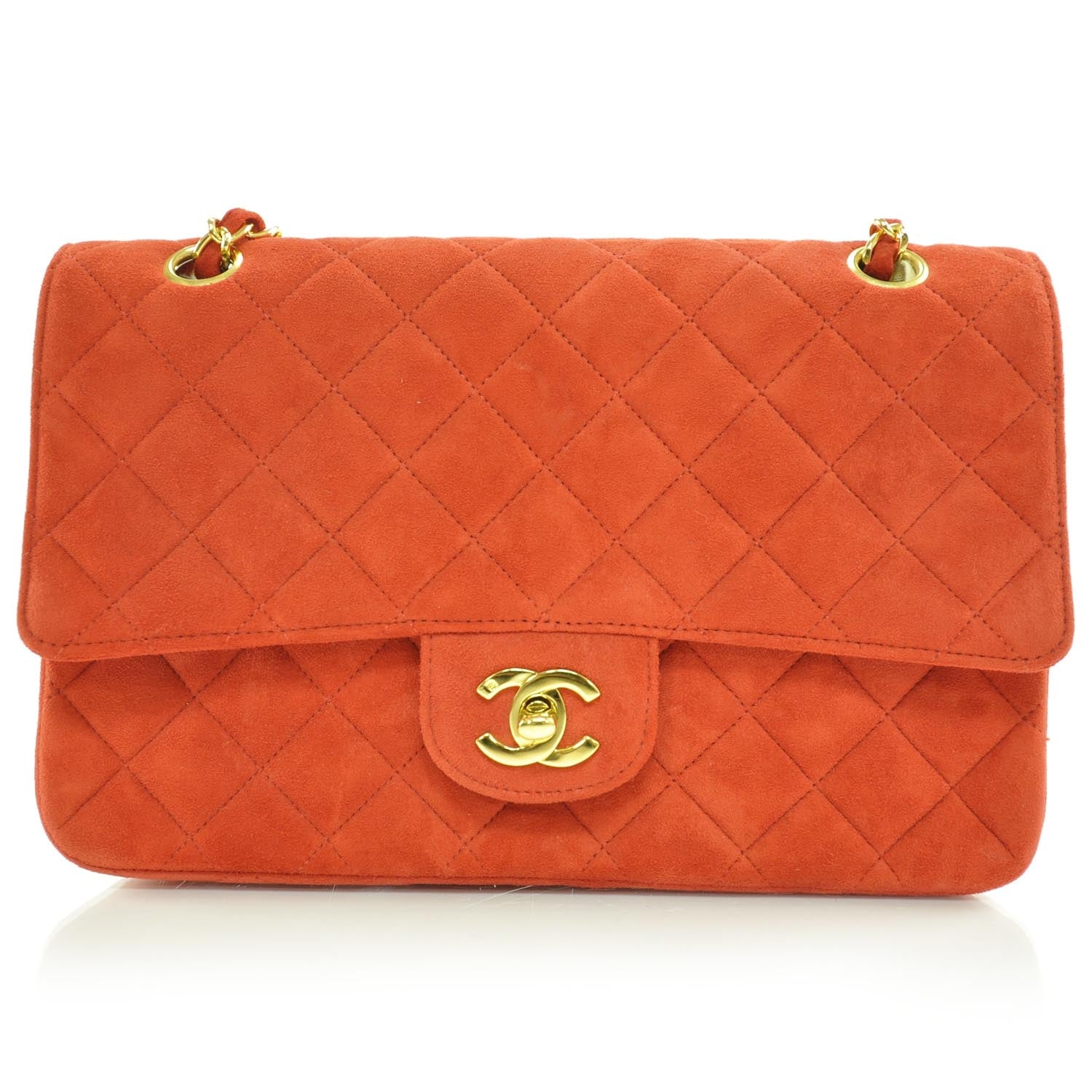 Chanel Suede Quilted Medium Flap Red 1 of 11
