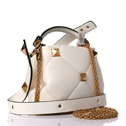 Valentino Garavani Nappa Mini Roman Stud The Handle Bag Ivory 2 of 6