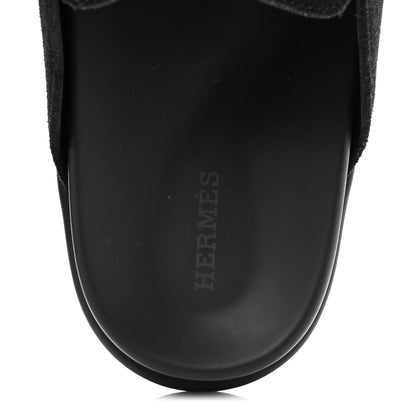 Hermes Suede Calfskin Go Mules 40 Black 7 of 9