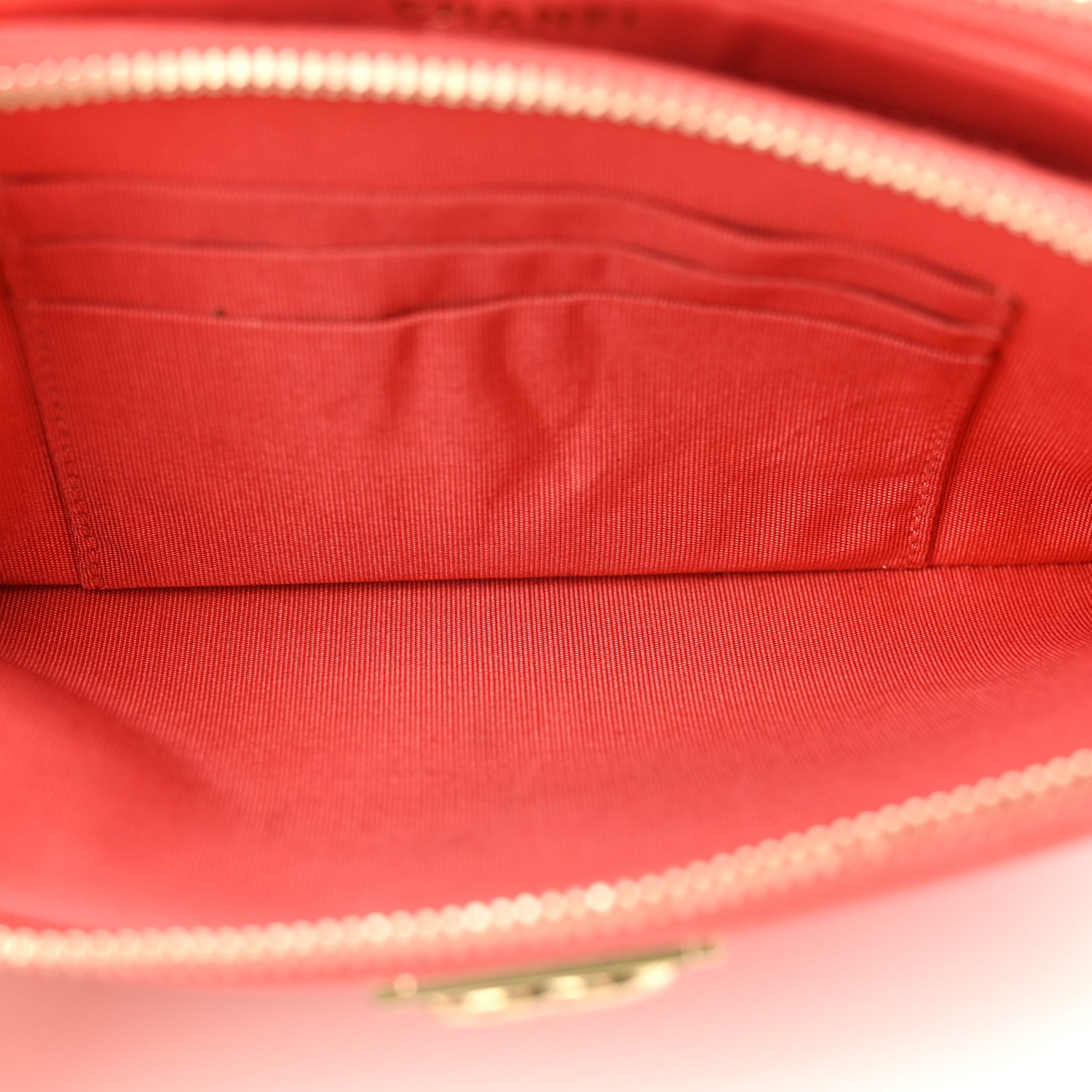 Chanel Lambskin Quilted Small Boy Clutch With Chain Coral 6 of 15