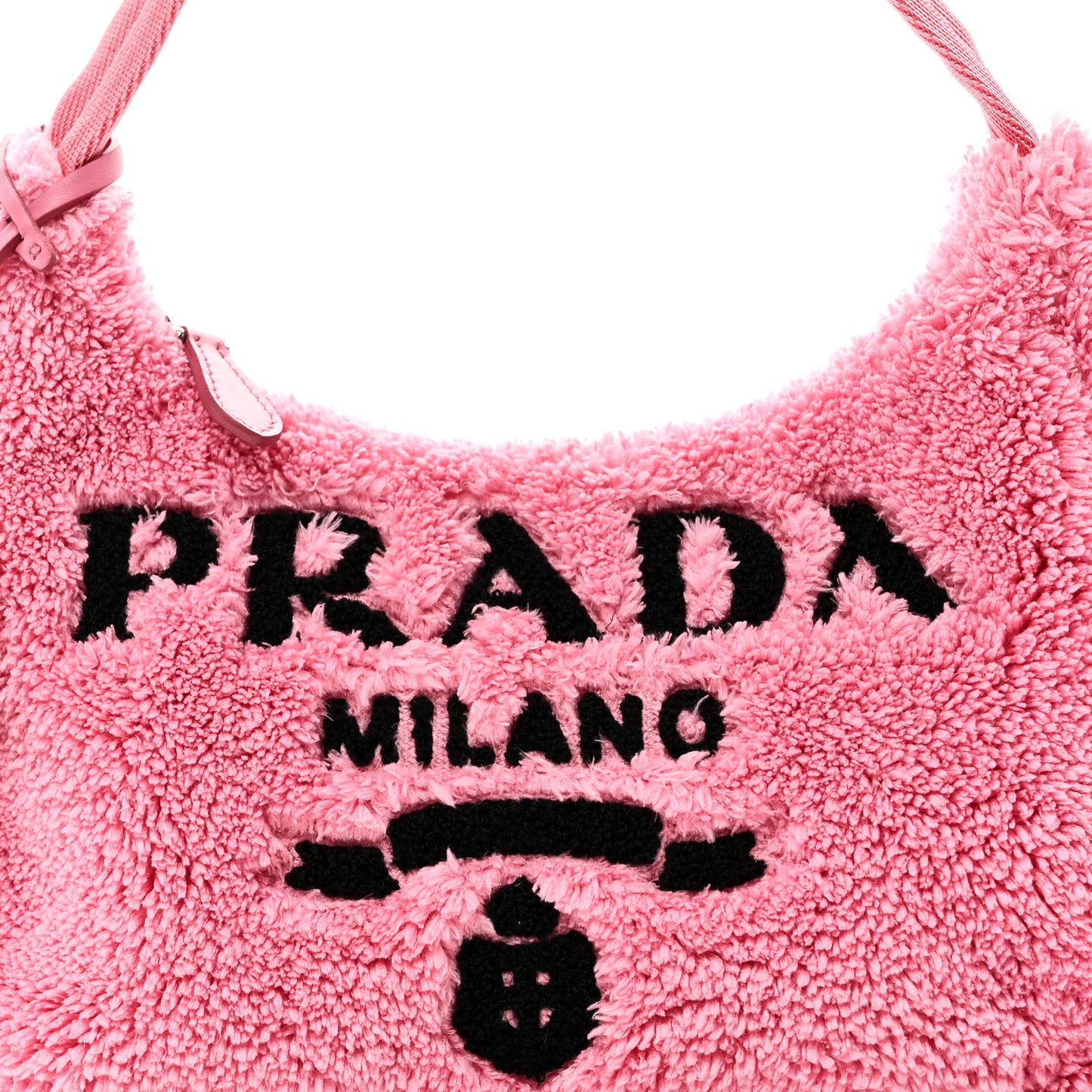 Terry Cloth Mini Re-Edition 2000 Bag Petalo Black