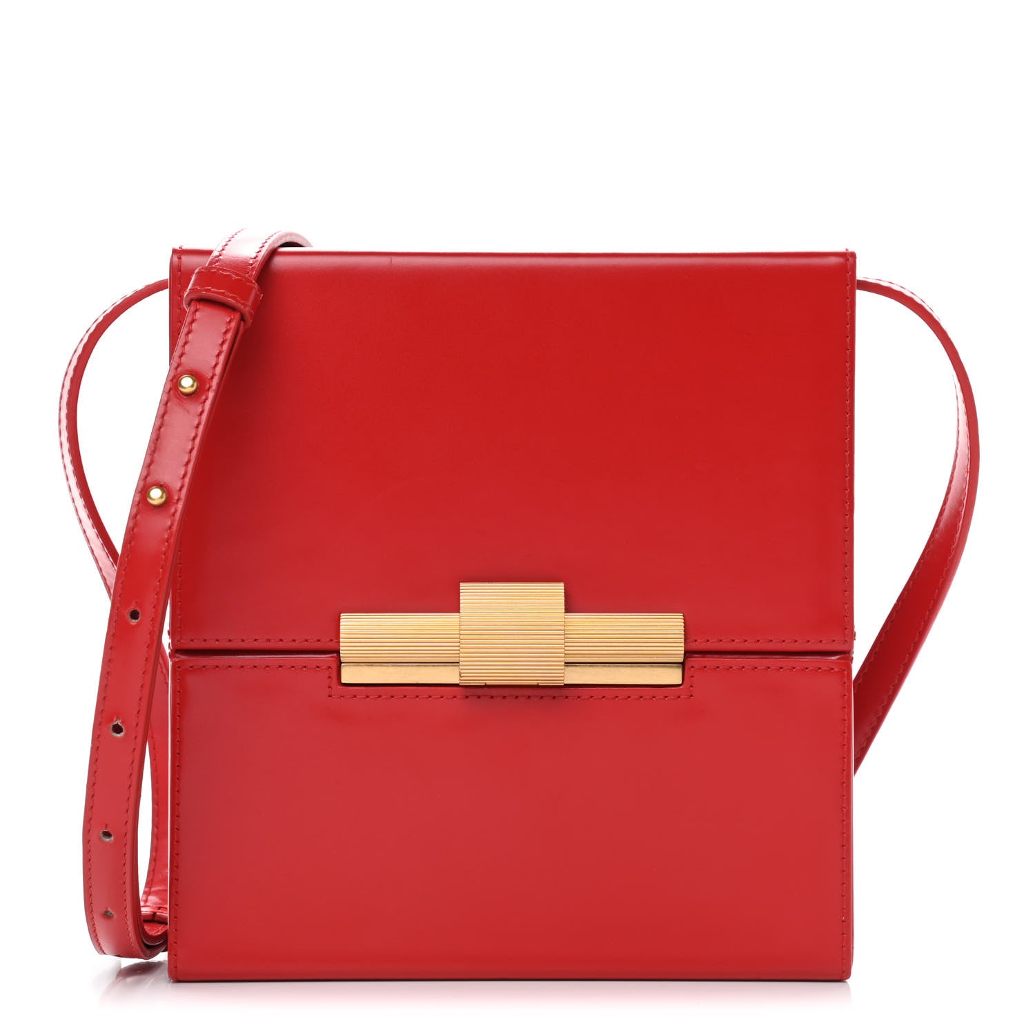 Bottega Veneta Calfskin Daisey Box Clutch Red 1 of 10