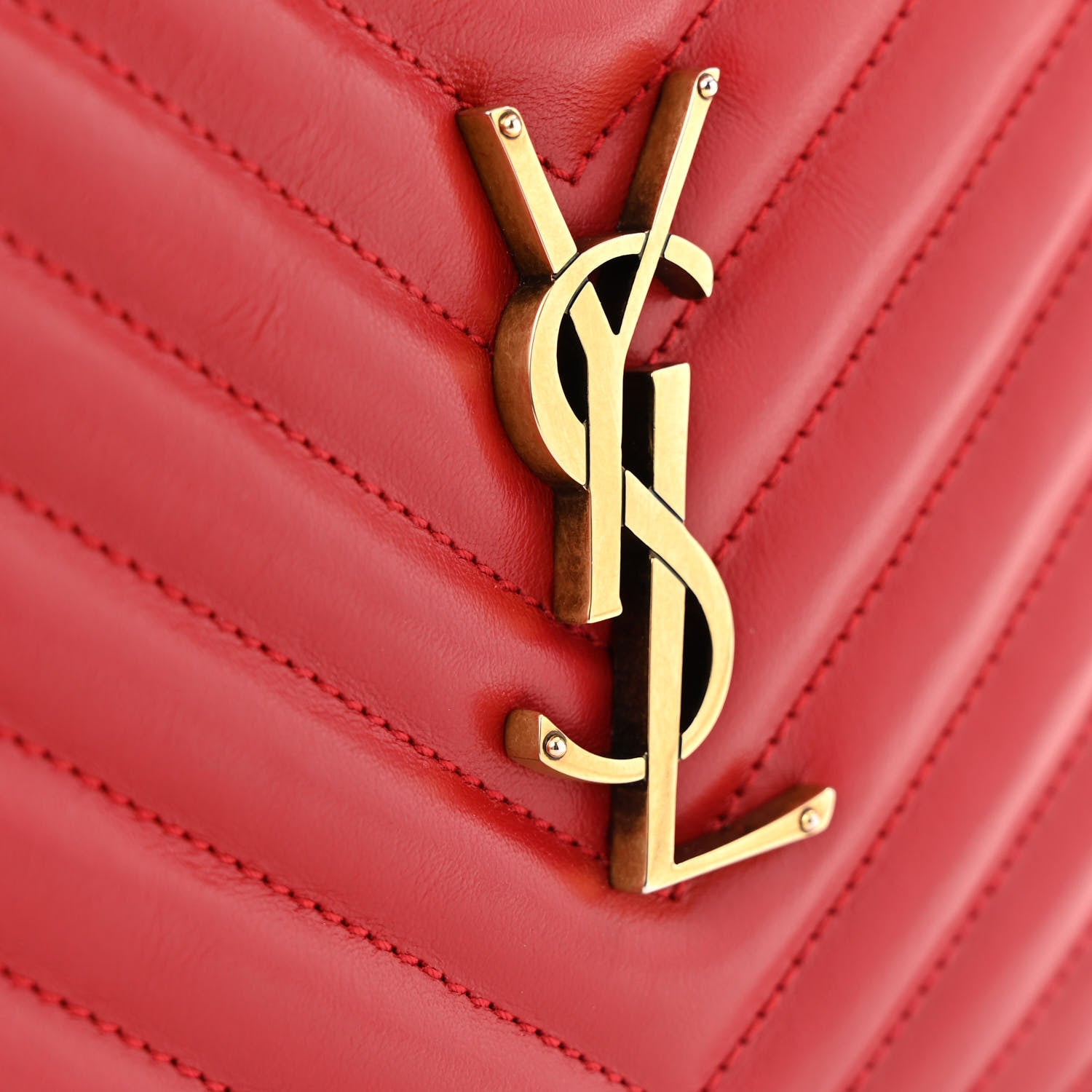 Saint Laurent Calfskin Matelasse Monogram Lou Camera Bag Rouge Eros 13 of 13