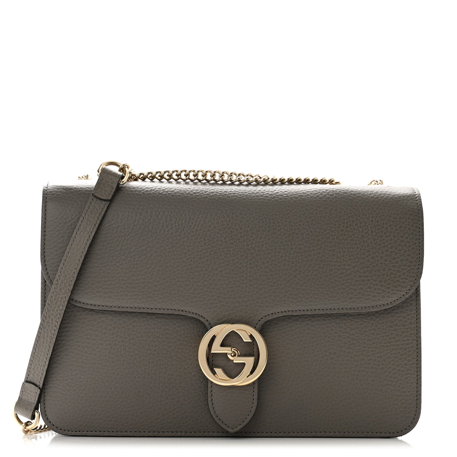 Gucci Dollar Calfskin Interlocking G Shoulder Bag Loess 1 of 12
