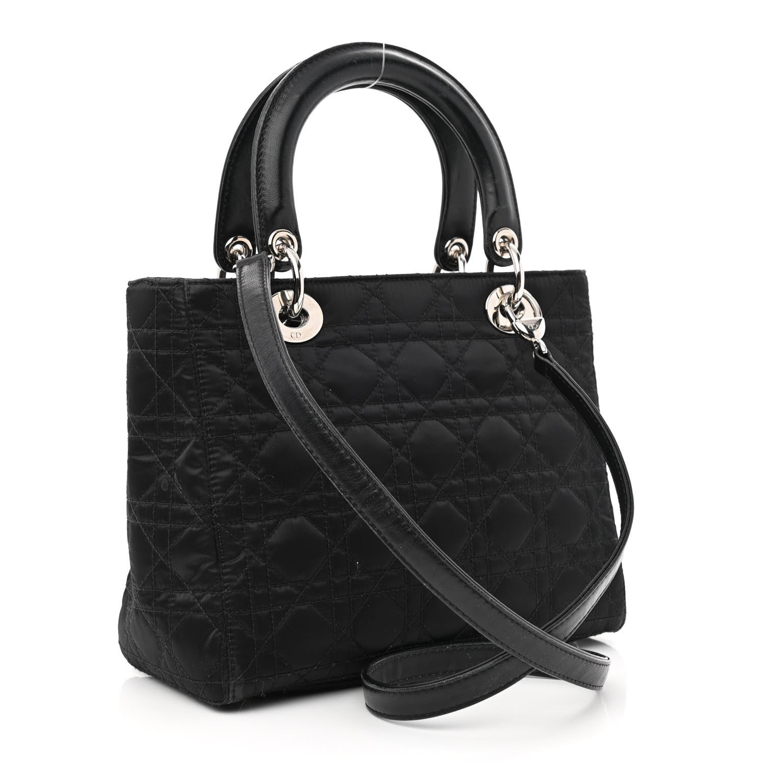Christian Dior Satin Cannage Medium Lady Dior Black 3 of 15