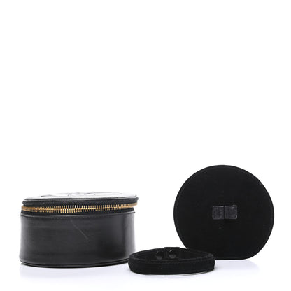 Chanel Lambskin Round Jewelry Travel Case Black 7 of 7