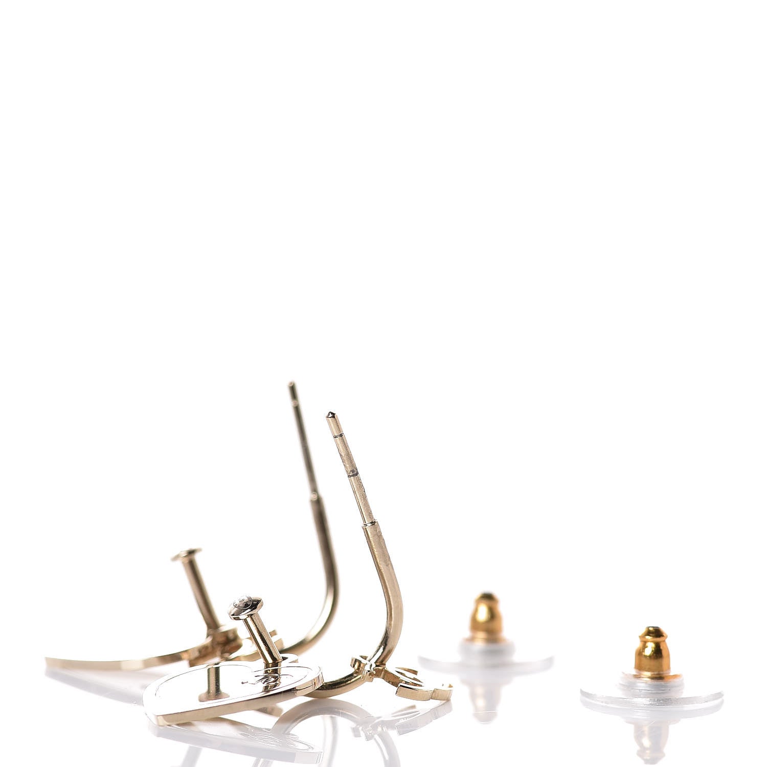 Chanel Heart CC Dangle Earrings Gold 3 of 4