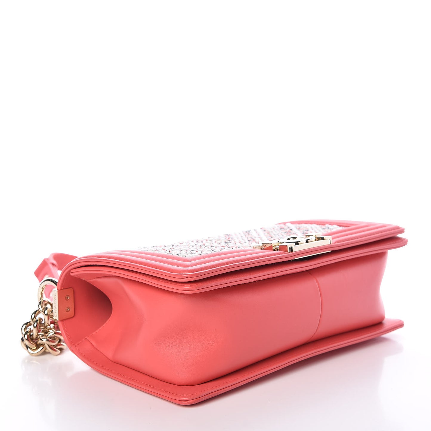 Lambskin Tweed Medium Boy Flap Pink