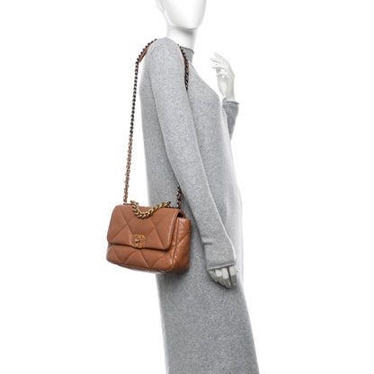 Chanel Lambskin Quilted Medium Chanel 19 Flap Brown 2 of 12