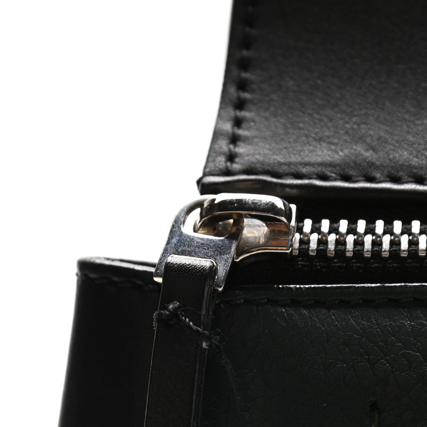 Grained Calfskin Small Bi-Color Edge Shoulder Bag Black Green