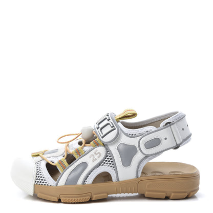 Gucci Mesh Fabric Tinsel Sport Sandals 36 White Silver 1 of 9
