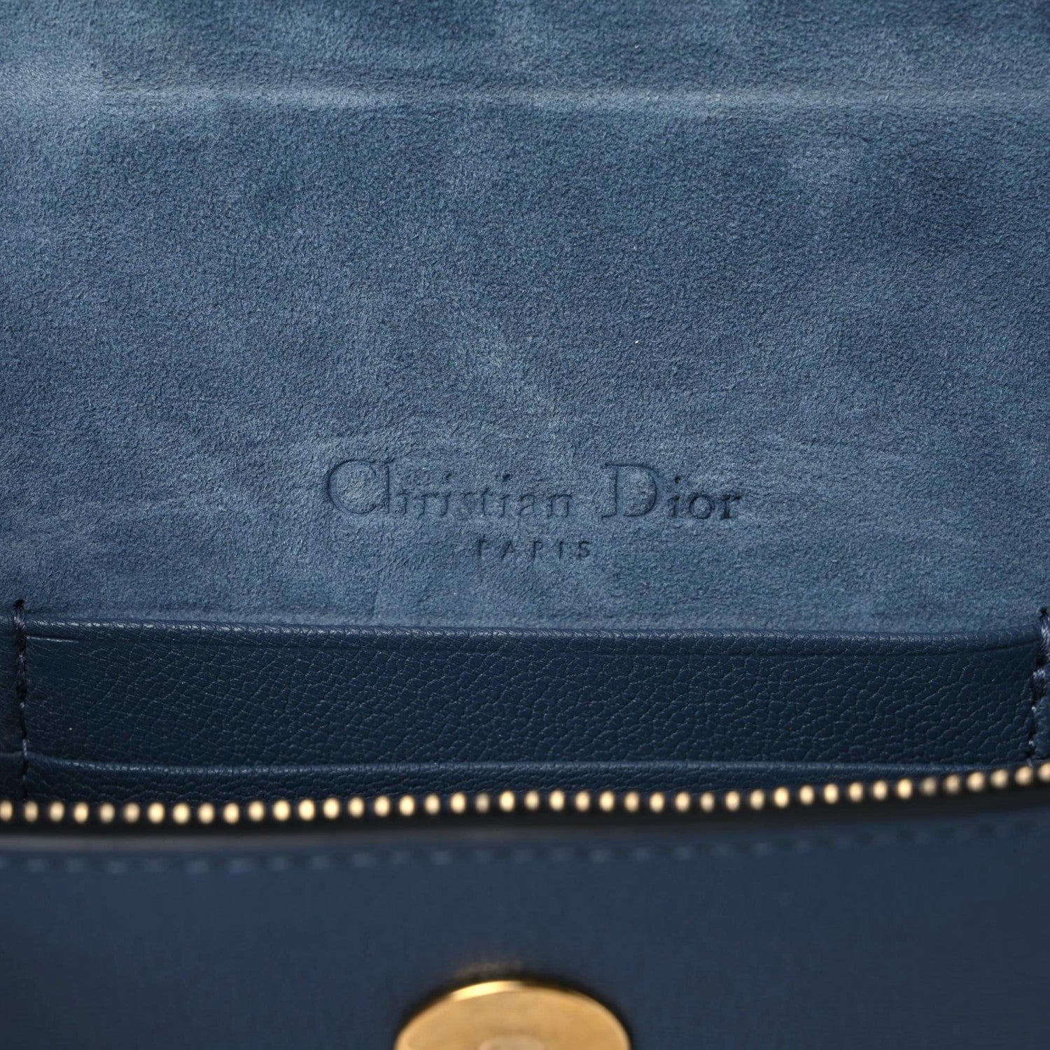 Christian Dior Goatskin Saddle Belt Clutch Denim Blue 5 of 15