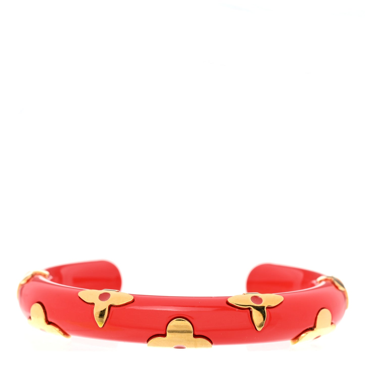 Resin Daily Monogram Bracelet M Red