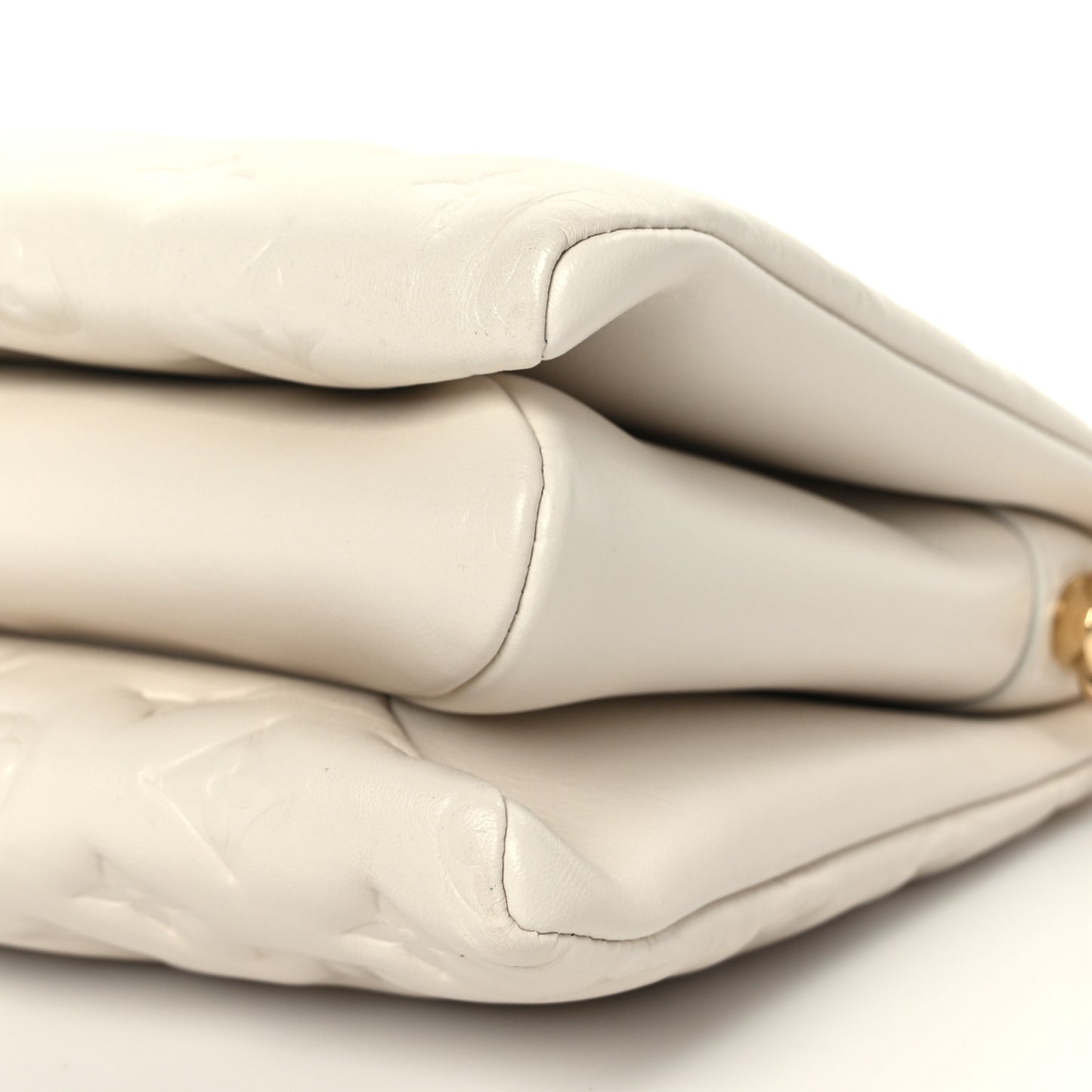 Lambskin Embossed Monogram Coussin PM Cream