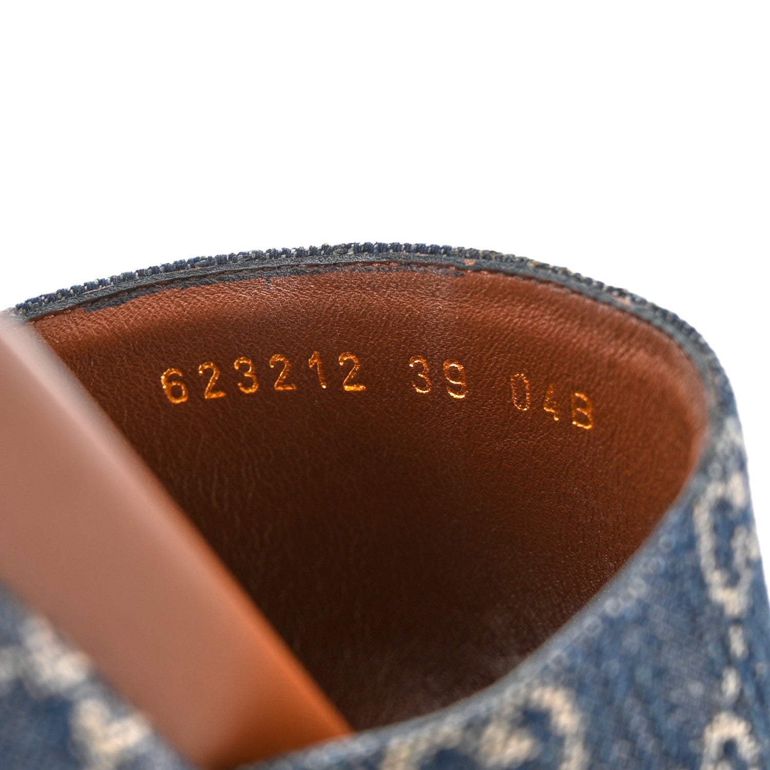 Gucci New Denim GG Monogram Angelina Platform 55mm Slide Sandals 39 Blue Tea 6 of 10