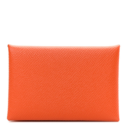 Hermes Epsom Calvi Card Case Feu 1 of 6