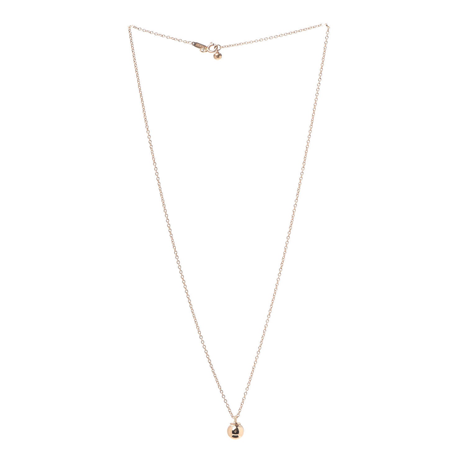 Tiffany 18K Rose Gold 8mm HardWear Ball Pendant Necklace 3 of 6