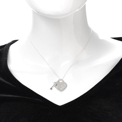 Tiffany Sterling Silver Mom Heart Tag Key Pendant Necklace 2 of 5