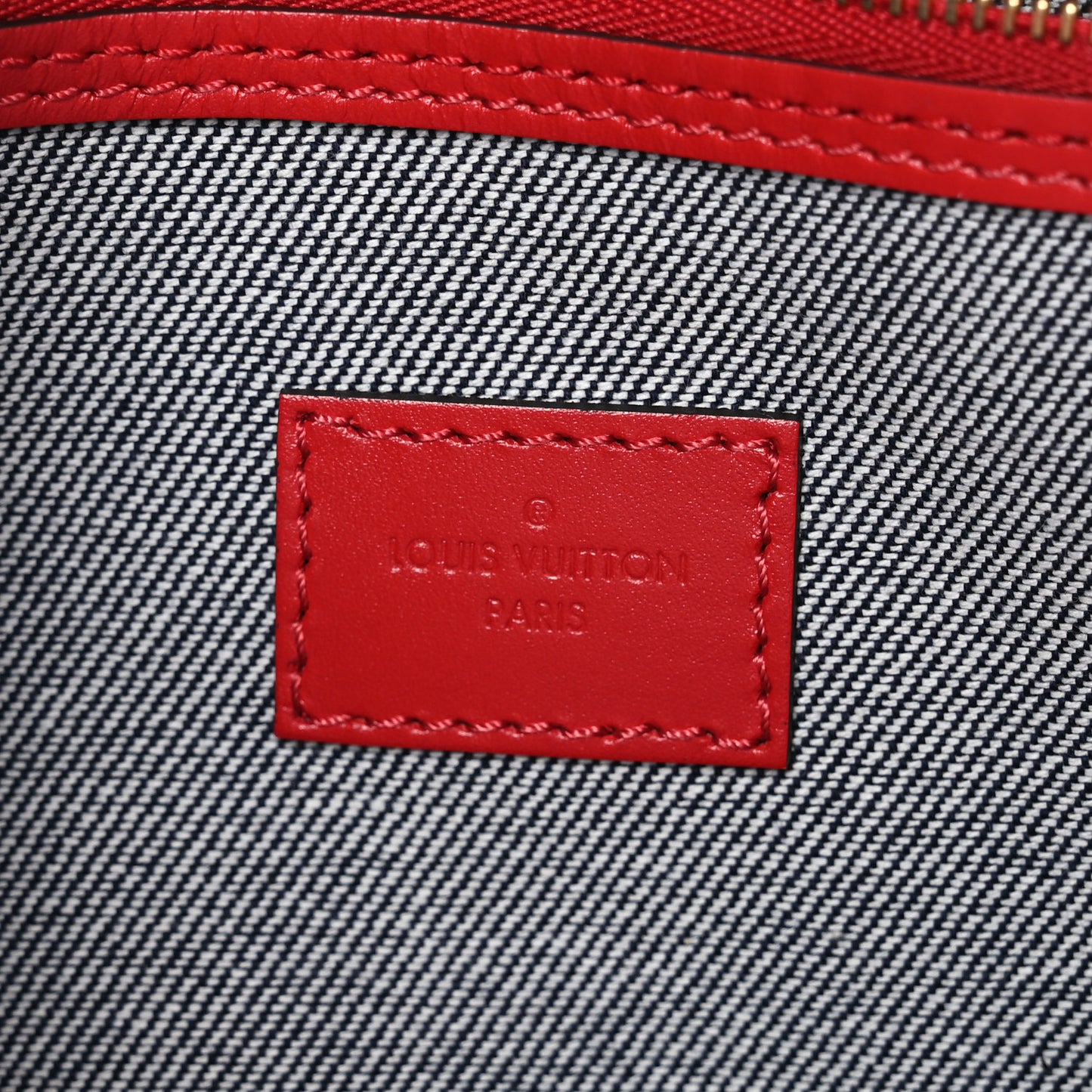 Denim Damier Monogram Patchwork Speedy Bandouliere 30 Blue Rouge