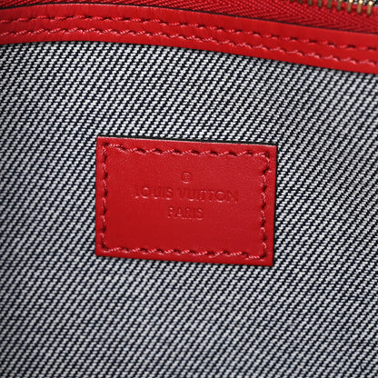 Louis Vuitton Denim Damier Monogram Patchwork Speedy Bandouliere 30 Blue Rouge 6 of 11