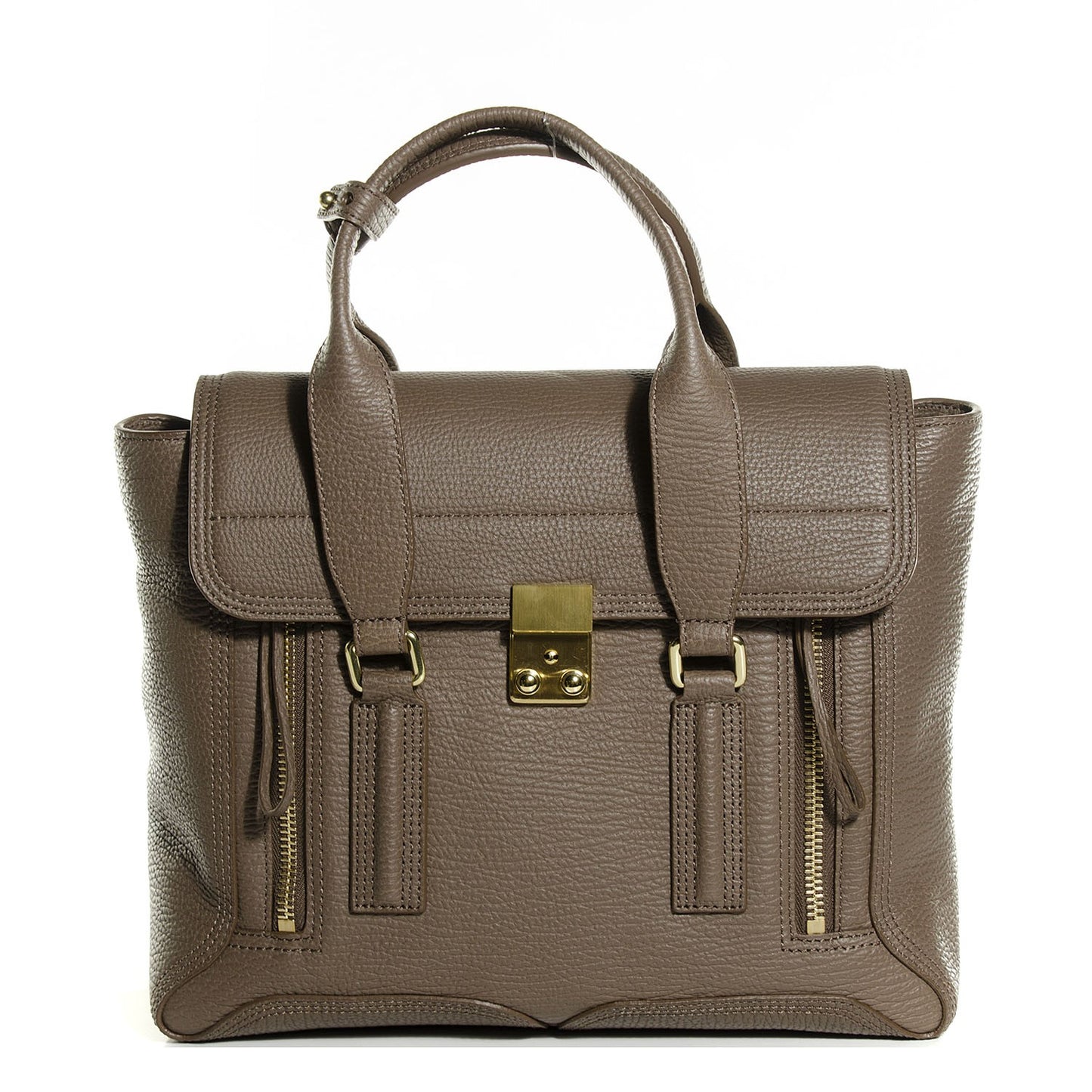 3.1 Textured Calfskin Medium Pashli Satchel Taupe