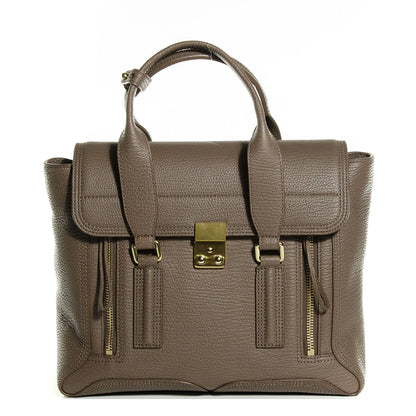 3.1 Phillip Lim 3.1 Textured Calfskin Medium Pashli Satchel Taupe 1 of 13