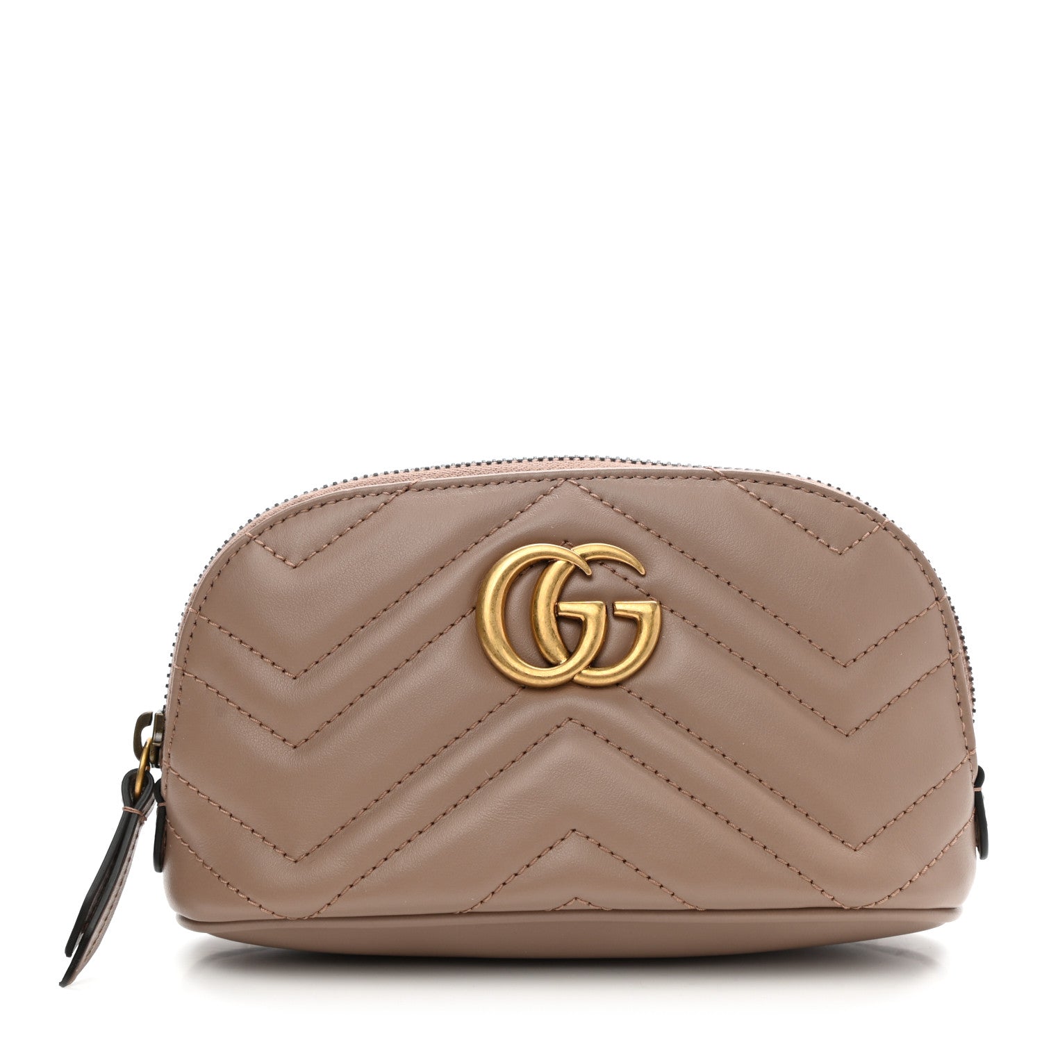 Gucci Calfskin Matelasse GG Marmont Pouch Cosmetic Case Porcelain Rose 1 of 8
