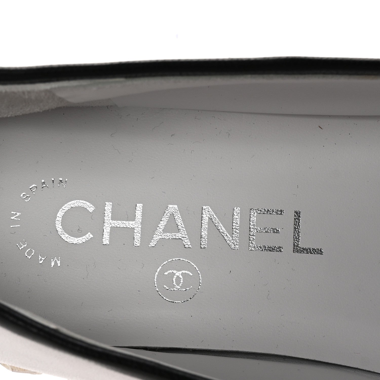 Chanel Lambskin Chain CC Mocassin Loafer Espadrilles 38 White Black 8 of 10