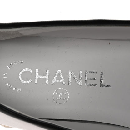 Chanel Lambskin Chain CC Mocassin Loafer Espadrilles 38 White Black 8 of 10