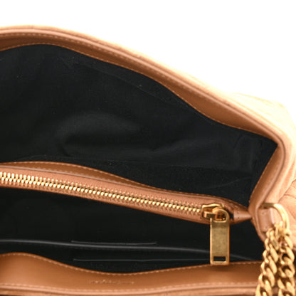 Saint Laurent Suede Calfskin Y Quilted Monogram Small Loulou Chain Satchel Cinnamon 5 of 12