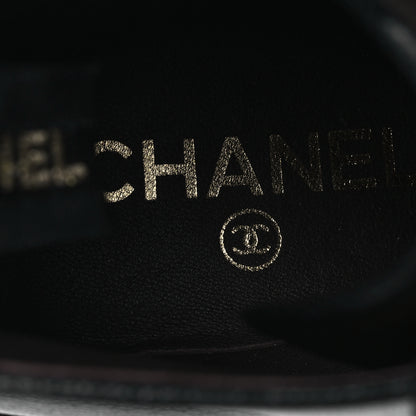 Chanel Goatskin Pearl Lace Up CC Short Boots 41 Brown Black 7 of 9