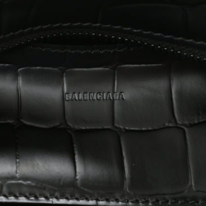 Balenciaga Semi Shiny Calfskin Crocodile Embossed Neo Classic Black Hardware Mini City Black 6 of 10